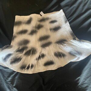 Spray painted polka dot mini skirt DIY upcycled